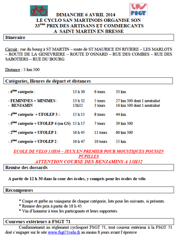 Prix de Saint Martin 2014
