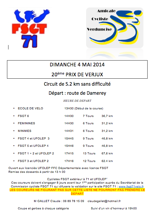 Prix de Verjux FSGT 2014
