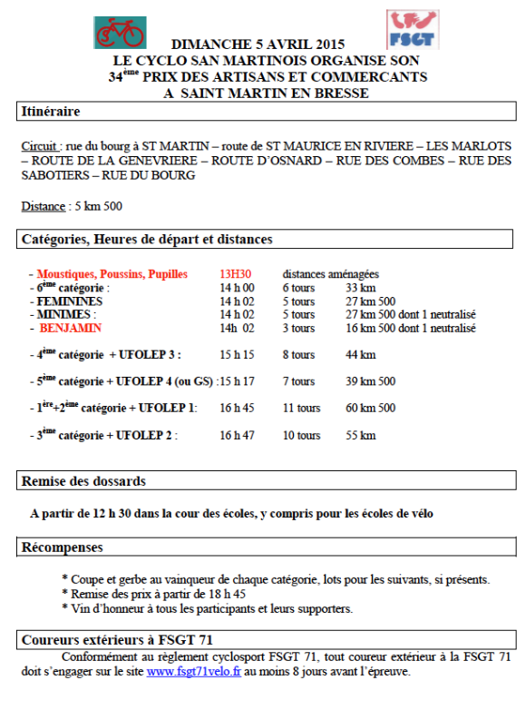 Prix de Saint Martin 2015