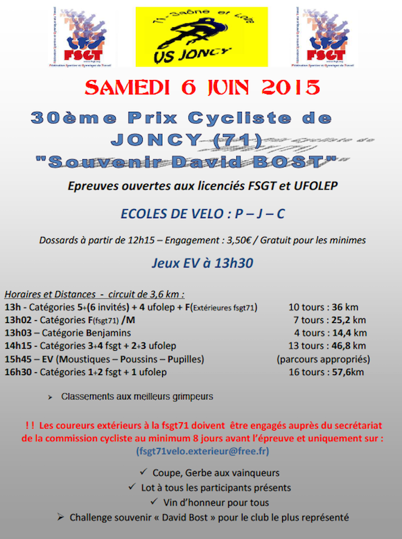 Prix de Joncy FSGT 2015